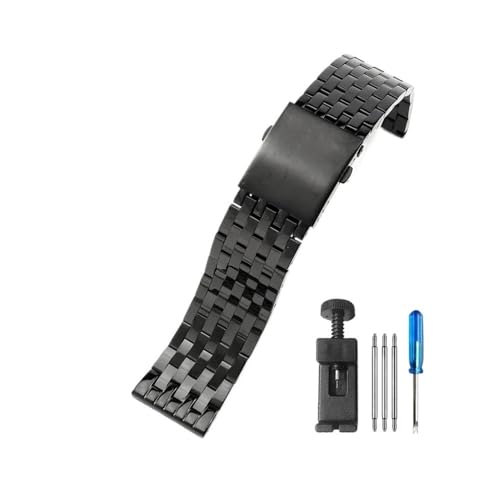 BWBVHRHZY Passend for Diesel Seven Fridays Dz7321 Dz7263 Dz4323 Dz7315. Große Edelstahl-Uhrenarmbänder, sorgfältige Verarbeitung, 22, 24, 26, 28, 30 mm(7-Beads-Black,26mm) von BWBVHRHZY