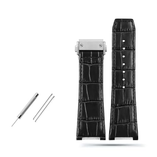 BWBVHRHZY Passend for Ferragamo F-80 F80 Sport Series Lederarmband, spezifische Uhrenkettenkerbe, 26 mm, Blau, Braun, Schwarz(Black) von BWBVHRHZY