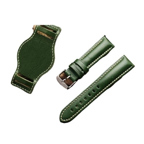 BWBVHRHZY Passend for Green Water Ghost Uhrenarmband Tablett Leder Herren Uhrenarmband 18mm 20mm 21mm 22mm Handgefertigtes mattes Armband(Green,18mm) von BWBVHRHZY