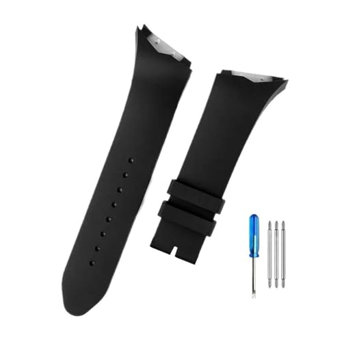 BWBVHRHZY Passend for Hamilton Adventure Elvis Presley Black Man H24655331 H24615331series Oblique Interface Gummi-Uhrenarmbänder 25 mm(Black-None) von BWBVHRHZY