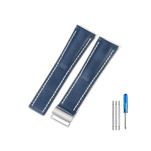 BWBVHRHZY Passend for Piloten der Breitling-Serie, passend for italienische Avengers, passend for Air Timing, passend for Ocean Culture, passend for Lederarmband 22/24 mm(Blue(PW)-Steel-Z16,24mm) von BWBVHRHZY