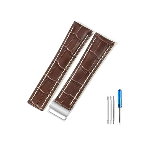 BWBVHRHZY Passend for Piloten der Breitling-Serie, passend for italienische Avengers, passend for Air Timing, passend for Ocean Culture, passend for Lederarmband 22/24 mm(Brown(ZJ)-Steel-Z16,22mm) von BWBVHRHZY