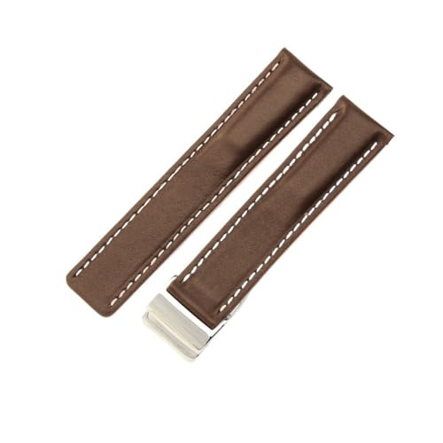 BWBVHRHZY Passend for Piloten der Breitling-Serie, passend for italienische Avengers, passend for Air Timing, passend for Ocean Culture, passend for Lederarmband 22/24 mm(Coffee(PW)-Steel-Z16,24mm) von BWBVHRHZY