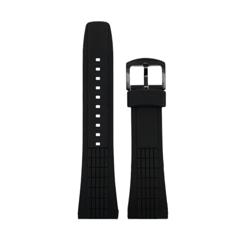 BWBVHRHZY Passend for Seiko VELATURA/SRH 006 013 SPC007J1 SNAE17 26 mm schwarzes Silikon-Sportarmband, 26 mm Herren-Gummi-Armband, Uhrenzubehör(108 black black) von BWBVHRHZY