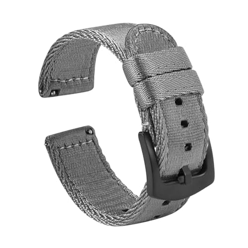 BWBVHRHZY Premium-Nylon-Uhrenarmband, Schnellverschluss-Uhrenarmband, 18 mm, 20 mm, 22 mm, Sicherheitsgurt, Nylon, militärisch, gestreift, Ersatz-Uhrenzubehör(Gray 2,20mm) von BWBVHRHZY
