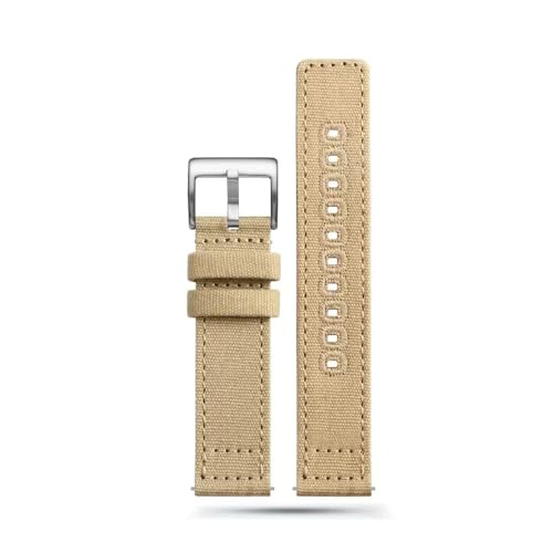 BWBVHRHZY Schnellverschluss-Uhrenarmbänder aus Segeltuch, Nylonband, 18 mm, 19 mm, 20 mm, 22 mm, Uhrenarmbänder mit gebürsteter Schnalle, geeignet for Smartwatch-Zubehör(Khaki 1,22mm) von BWBVHRHZY