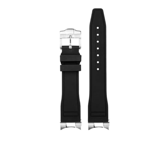 BWBVHRHZY Silikonarmband mit Anschluss, passend for Tudor M79363/M79360 Fluorkautschuk-Uhrenarmband(Coal Black,21mm) von BWBVHRHZY