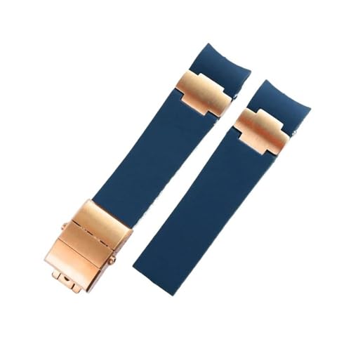 BWBVHRHZY Silikonkautschuk-Uhrenarmband, 22 mm, Arc-Schnittstelle, Schwarz, Braun, Blau, Tauchen, nautisches Herrenarmband, passend for Ulysse Nardin 263(B Blue-Gold) von BWBVHRHZY