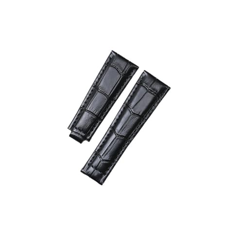 BWBVHRHZY Uhr Armband Fit for Rolex Fit for DAYTONA Haut Leder Armband Zubehör Uhrenarmband 20mm Schwarz Braun(Black) von BWBVHRHZY
