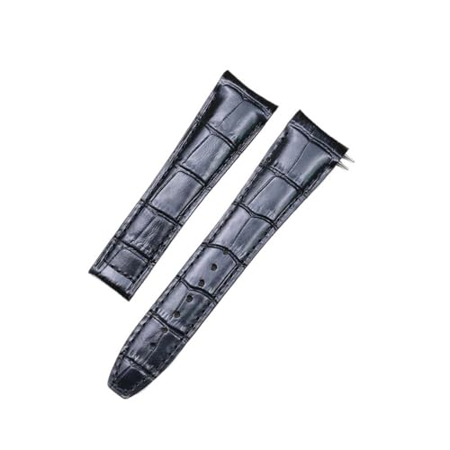 BWBVHRHZY Uhrenarmband mit Bambusmaserung, 23 mm, gekröpftes Ende, doppelte Federn, Oberschicht aus Leder, passende Passform for Frederique Constant(Black) von BWBVHRHZY