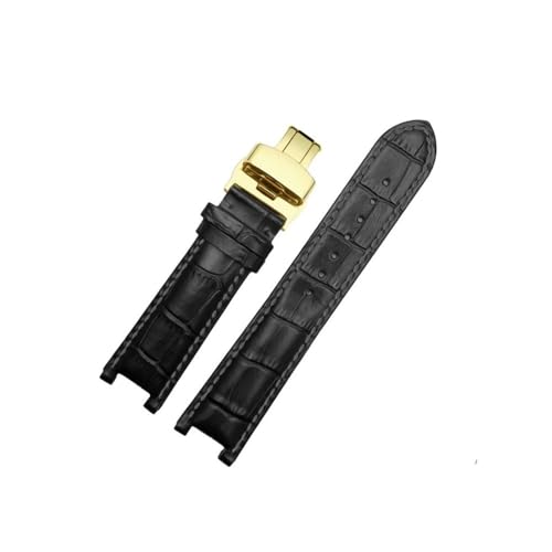 BWBVHRHZY Uhrenarmband passend for GC 22 x 13 mm, 20 x 11 mm, gekerbtes Armband mit Edelstahl-Schnalle, Herren- und Damen-Uhrengürtel(Black gk,20-11mm) von BWBVHRHZY