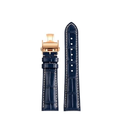 BWBVHRHZY Uhrenarmband passend for Longines Masters Armband Leder L2 L3.782 passend for Comcast Herren-Lederzubehör 19 mm 20 mm 21 mm(Blue gk bc,19mm) von BWBVHRHZY