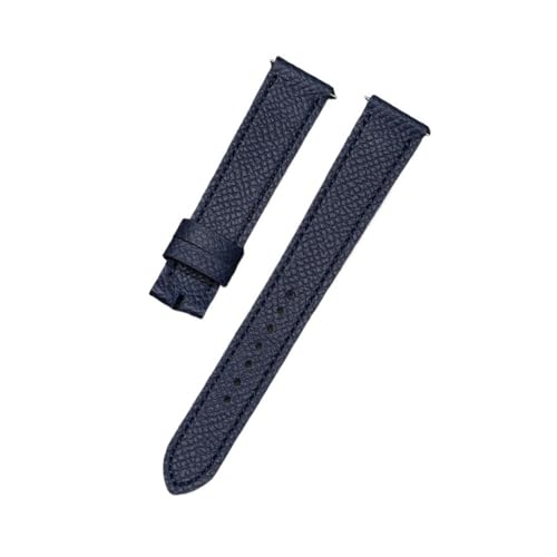 BWBVHRHZY Uhrenzubehör 20-mm-Ledergürtel mit Oberschicht, passend for Hermes H Hour HH1.510/501-Uhrenarmbänder mit geprägter Textur(Dark bule,16mm) von BWBVHRHZY