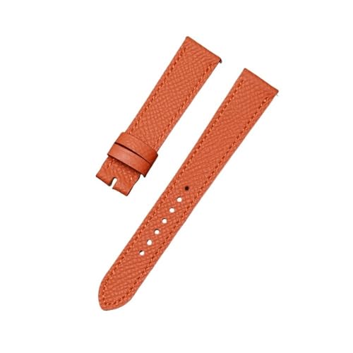BWBVHRHZY Uhrenzubehör 20-mm-Ledergürtel mit Oberschicht, passend for Hermes H Hour HH1.510/501-Uhrenarmbänder mit geprägter Textur(Orange,20mm) von BWBVHRHZY
