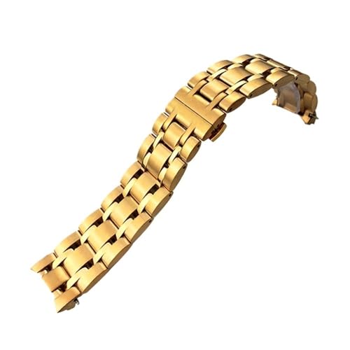BWBVHRHZY Uhrenzubehör 22 mm 23 mm 24 mm passend for Tissot 1853 Couturier T035 Edelstahlarmband T035407A T035627A Herren-Business-Uhrenarmband(Golden,22mm) von BWBVHRHZY