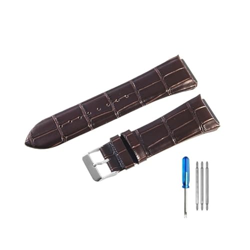 BWBVHRHZY Verschleißfeste und langlebige Lederuhrenarmbänder, passend for Guess W0400G2 W0040G7/W0247G4 Uhrenarmband 22 mm(Coffee-ST-K1) von BWBVHRHZY