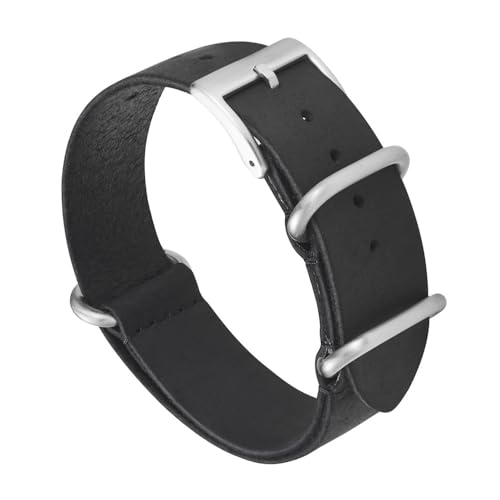 BWBVHRHZY Vintage Leder Uhrenarmband 20mm 22mm handgefertigtes Leder Uhrenarmband Ersatz passend for Herren Damen Uhrenzubehör(Black,20mm) von BWBVHRHZY