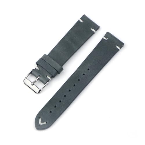 BWBVHRHZY Vintage Ölwachs Leder Uhrenarmband 18mm 19mm 20mm 22mm Schnellverschluss Uhrenarmband Braun Schwarz Grün Armband Gürtel(A,18mm) von BWBVHRHZY