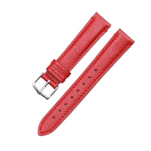 BWBVHRHZY Weiches Damen-Leder-Uhrenarmband, passende Passform for COACH Damen-Uhrenkette, 16 mm, Rot Schwarz, modische Kreuzstruktur(Black 01) von BWBVHRHZY