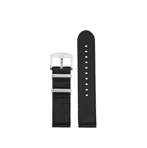 BWBVHRHZY Weiches Nylon-Armband, passend for Swatch 21 m, atmungsaktives Uhrenarmband, Sport-Ersatz-Handgelenk-Armband, for Männer und Frauen, Metall-Adapter-Zubehör(A1 black black) von BWBVHRHZY