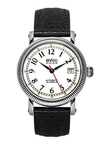 BWC Swiss Herren Uhr Analog Automatik mit Leder Armband 207685031 von BWC Swiss