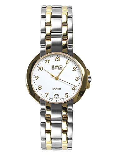 BWC Swiss Herren Uhr Analog Quarz mit Edelstahl Armband 207745203 von BWC Swiss