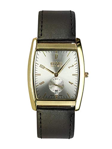 BWC Swiss Herren Uhr Analog Quarz mit Leder Armband 200705119 von BWC Swiss