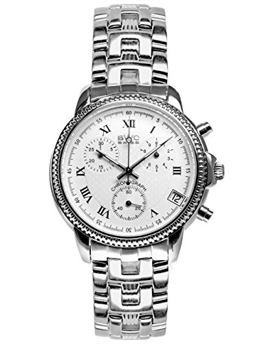 BWC Swiss Herren Uhr Chronograph Quarz mit Edelstahl Armband 210955010 von BWC Swiss