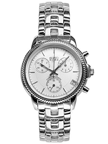BWC Swiss Herren Uhr Chronograph Quarz mit Edelstahl Armband 210955011 von BWC Swiss