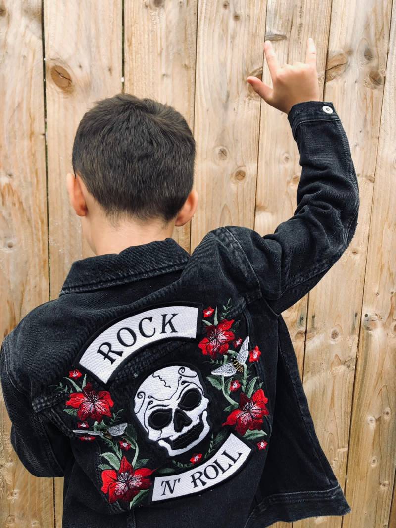 Bestickte Skull Jacke Design/Individualisiert Rock & Roll Alternative Style Rockerjacke von EmbroideryBethWilson