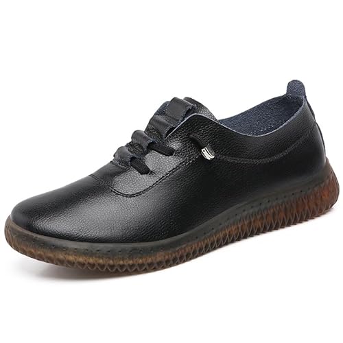 BWGHBH Damen Freizeitschuhe Bequeme Damen Soft Flat Mokassins Simple (Schwarz) von BWGHBH