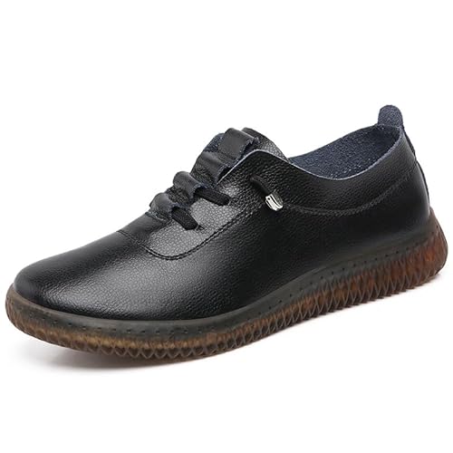 BWGHBH Damen Freizeitschuhe Bequeme Damen Soft Flat Mokassins Simple (Schwarz) von BWGHBH