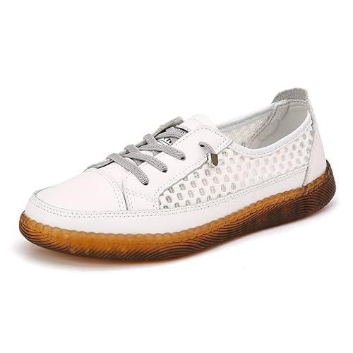 BWGHBH Damen Mädchen Schuhe Sneaker Freizeitschuhe atmungsaktiv lässig ausgehöhlt（Weiß,Größe 39） von BWGHBH