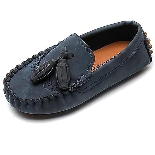 BWGHBH Jungen Kinder Baby Mädchen Schuhe Mokassins Baby Schuhe Wildleder Stoff rutschfeste weiche Sohlen(Blau,Numeric_25) von BWGHBH