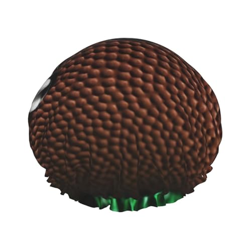 American Football Laces Duschhaube für Damen und Herren, groß, wiederverwendbar, doppellagig, wasserdicht, Badekappen, elastisches Band, Haarmütze für alle Frisuren, reisefreundlich von BWLHJKE