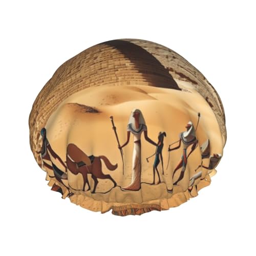 Antike Ägypten Duschhaube für Damen und Herren, groß, wiederverwendbar, doppellagig, wasserdicht, Badekappen, elastisches Band, Haarmütze für alle Frisuren, reisefreundlich Antike Ägypten Duschhaube für Damen und Herren, groß, wiederverwendbar, doppellagig, wasserdicht, Badekappen, elastisches Band, Haarmütze für alle Frisuren, reisefreundlich von BWLHJKE