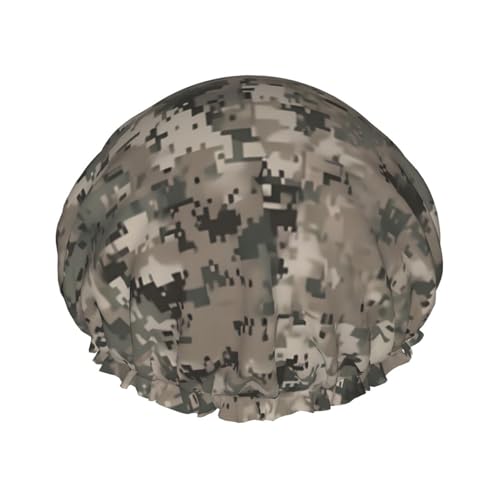 Armee Digital Camouflage Duschhaube für Damen Herren Große Wiederverwendbare Duschhaube Doppellagige Wasserdichte Badekappen Gummiband Haarhut für alle Frisuren, Reisefreundlich Armee Digital Camouflage Duschhaube für Damen Herren Große Wiederverwendbare Duschhaube Doppellagige Wasserdichte Badekappen Gummiband Haarhut für alle Frisuren, Reisefreundlich von BWLHJKE