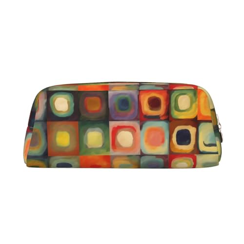 BWLHJKE Abstrakte Kunst Quadrate Make-up Tasche für Frauen Männer Reise Kulturbeutel ästhetische Geldbörse Beutel große Tasche, golden, One size von BWLHJKE