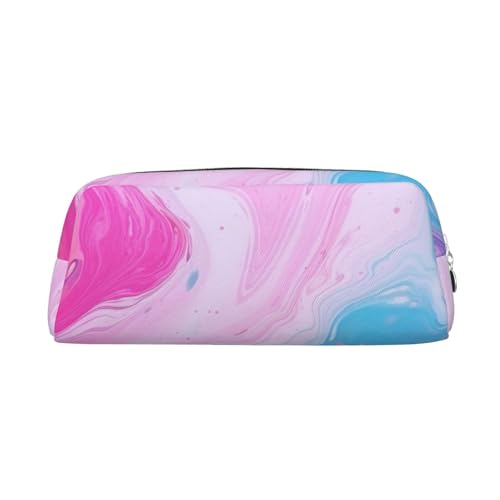 BWLHJKE Bunte Marmor Pastell Blau Lila Make-up Tasche Für Frauen Männer Reise Kulturbeutel Ästhetische Brieftasche Beutel Große Bleistift Fall, silberfarben, One size von BWLHJKE