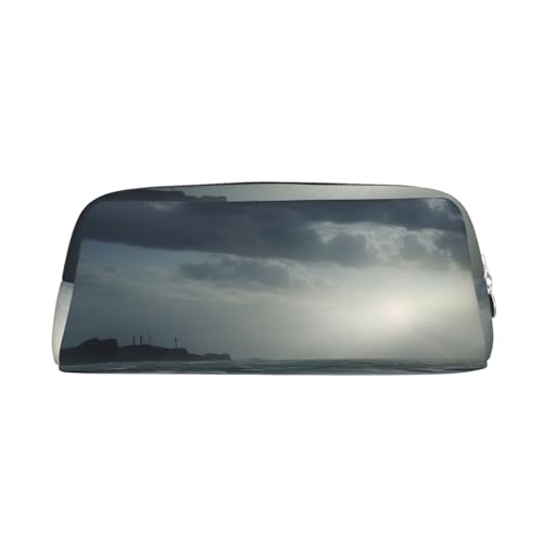 BWLHJKE Stormy Sea Make-up Tasche für Frauen Männer Reise Kulturbeutel Ästhetische Geldbörse Beutel Großes Federmäppchen, silberfarben, One size von BWLHJKE