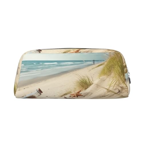 BWLHJKE Strand Meer Make-up Tasche für Frauen Männer Reise Kulturbeutel Ästhetische Brieftasche Beutel Große Bleistift Fall, silberfarben, One size von BWLHJKE