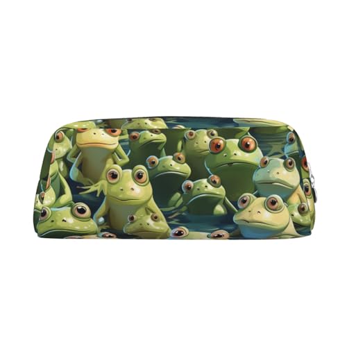 BWLHJKE Viele Frösche Make-up Tasche für Frauen Männer Reise Kulturbeutel Ästhetische Geldbörse Beutel Große Bleistift Fall, silberfarben, One size von BWLHJKE