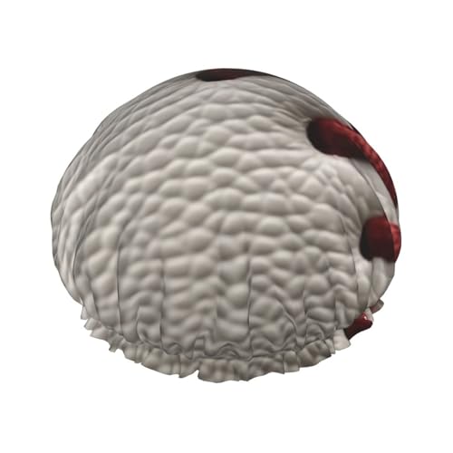 Baseball-Duschhaube mit Spitze, für Damen und Herren, groß, wiederverwendbar, doppellagig, wasserdicht, mit elastischem Band, für alle Frisuren, reisefreundlich Baseball-Duschhaube mit Spitze, für Damen und Herren, groß, wiederverwendbar, doppellagig, wasserdicht, mit elastischem Band, für alle Frisuren, reisefreundlich von BWLHJKE