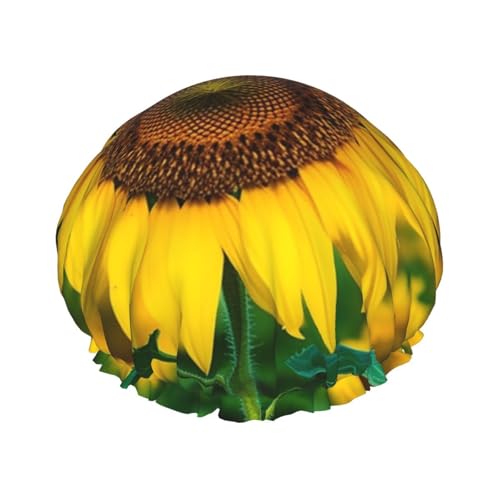 Beutiful Sonnenblumen-Duschhaube für Damen und Herren, große wiederverwendbare Duschhaube, doppellagig, wasserdicht, Badekappen, elastisches Band, Haarhut für alle Frisuren, reisefreundlich Beutiful Sonnenblumen-Duschhaube für Damen und Herren, große wiederverwendbare Duschhaube, doppellagig, wasserdicht, Badekappen, elastisches Band, Haarhut für alle Frisuren, reisefreundlich von BWLHJKE