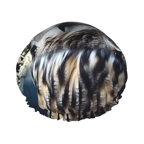Eule und Mond Duschhaube für Damen und Herren, große wiederverwendbare Duschhaube, doppellagig, wasserdicht, Badekappen, elastisches Band, Haarmütze für alle Frisuren, reisefreundlich Eule und Mond Duschhaube für Damen und Herren, große wiederverwendbare Duschhaube, doppellagig, wasserdicht, Badekappen, elastisches Band, Haarmütze für alle Frisuren, reisefreundlich von BWLHJKE