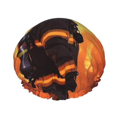 Feuerwehrmann Feuerwehrmann Flamme Duschhaube für Damen und Herren, große wiederverwendbare Duschhaube, doppellagig, wasserdicht, Badekappen, elastisches Band, Haarmütze für alle Frisuren Feuerwehrmann Feuerwehrmann Flamme Duschhaube für Damen und Herren, große wiederverwendbare Duschhaube, doppellagig, wasserdicht, Badekappen, elastisches Band, Haarmütze für alle Frisuren von BWLHJKE