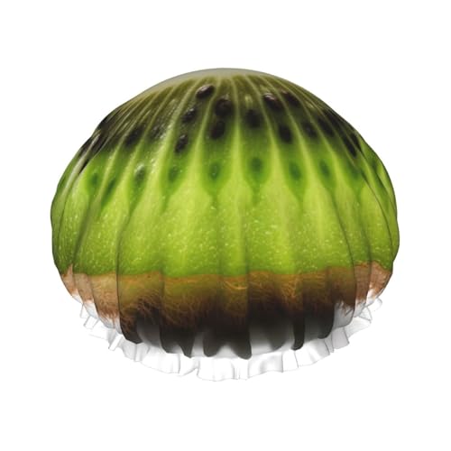 Grüne Kiwi-Duschhaube für Damen und Herren, groß, wiederverwendbar, doppellagig, wasserdicht, Badekappen, elastisches Band, Haarmütze für alle Frisuren, reisefreundlich Grüne Kiwi-Duschhaube für Damen und Herren, groß, wiederverwendbar, doppellagig, wasserdicht, Badekappen, elastisches Band, Haarmütze für alle Frisuren, reisefreundlich von BWLHJKE