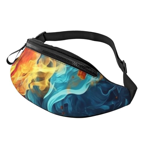 Gürteltasche mit Feuer- und Wassermuster, für Damen und Herren, Umhängetasche, modisch, kleine Bauchtasche für den Außenbereich von BWLHJKE