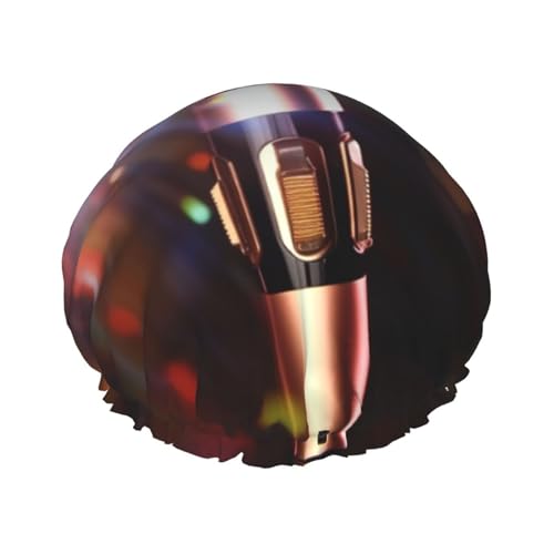 Karaoke-Mikrofon-Duschhaube für Damen und Herren, groß, wiederverwendbar, doppellagig, wasserdicht, Badekappen, elastisches Band, Haarmütze für alle Frisuren, reisefreundlich Karaoke-Mikrofon-Duschhaube für Damen und Herren, groß, wiederverwendbar, doppellagig, wasserdicht, Badekappen, elastisches Band, Haarmütze für alle Frisuren, reisefreundlich von BWLHJKE
