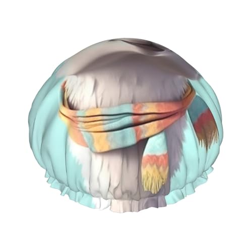 Lustige Cartoon-Llama-Duschhaube für Damen und Herren, große wiederverwendbare Duschhaube, doppellagig, wasserdicht, Badekappen, elastisches Band, Haarmütze für alle Frisuren, reisefreundlich Lustige Cartoon-Llama-Duschhaube für Damen und Herren, große wiederverwendbare Duschhaube, doppellagig, wasserdicht, Badekappen, elastisches Band, Haarmütze für alle Frisuren, reisefreundlich von BWLHJKE